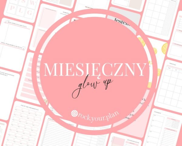 Planer miesięczny do druku, przykładowe strony, mockup