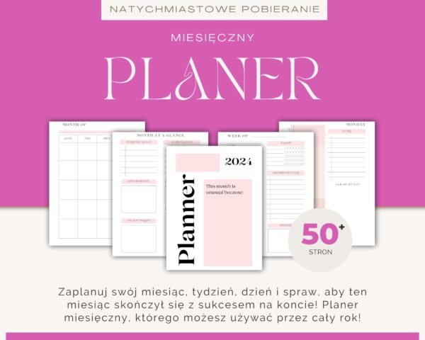 Przykładowe strony planera miesięcznego