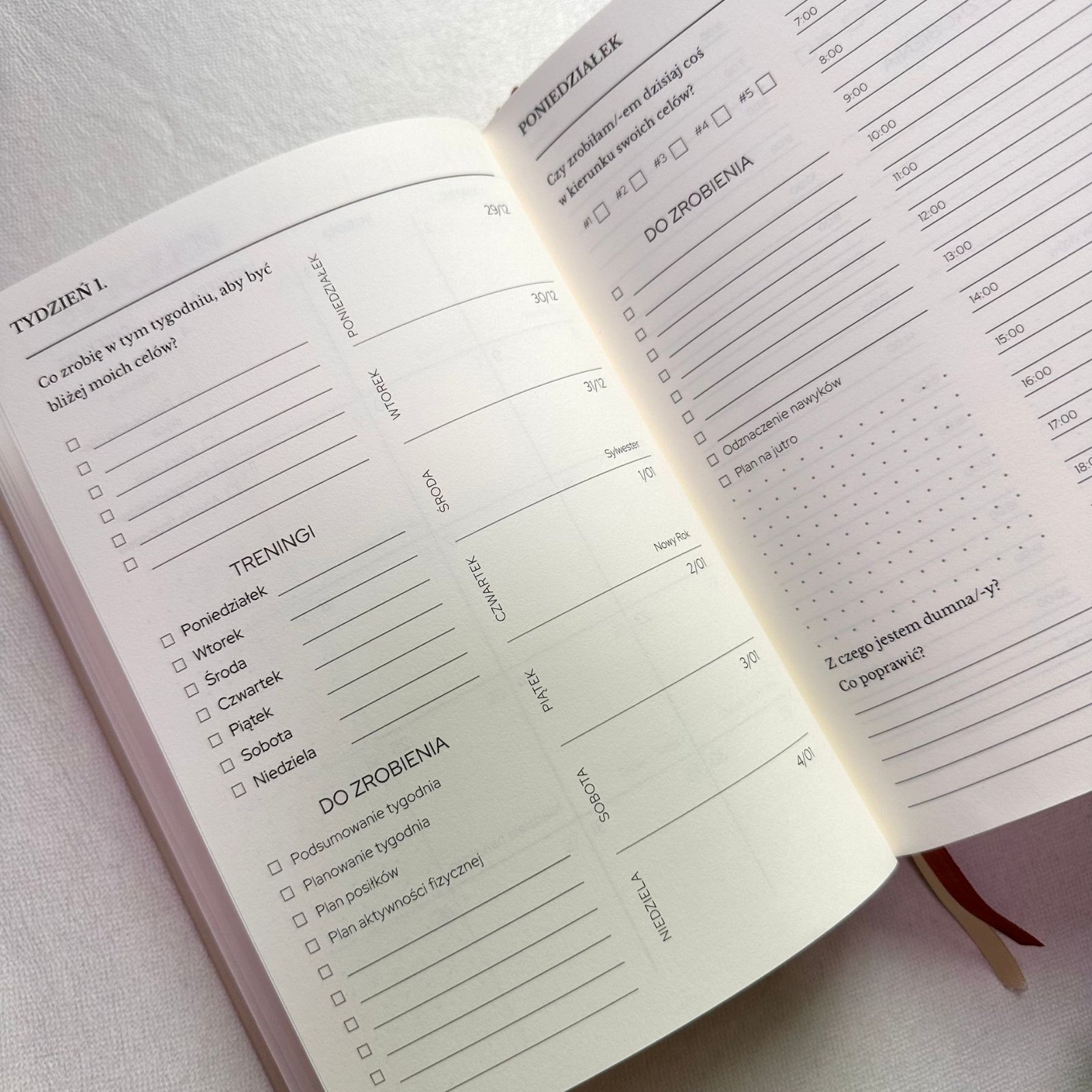 rozkład tygodnia planer