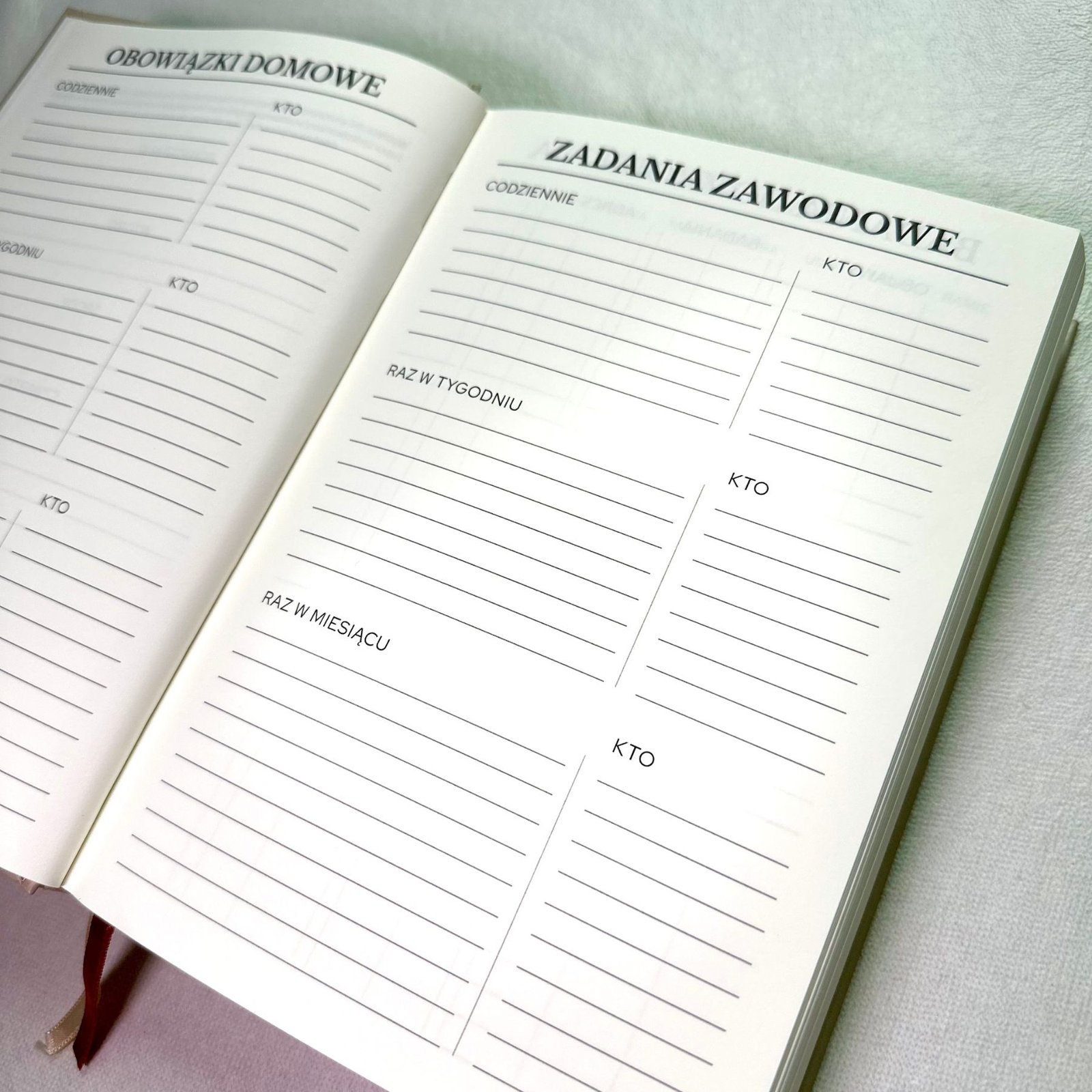 zadania zawodowe i obowiązki